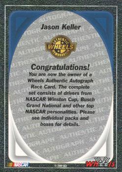 2000 Wheels High Gear - Autographs #NNO Jason Keller Back