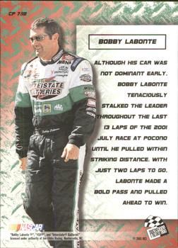 2001 Press Pass Optima - Cool Persistence #CP 7 Bobby Labonte Back