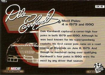 2001 Press Pass Optima - Dale Earnhardt Optimum Performance #DE18 Dale Earnhardt - 1979/1990 Most Poles Back