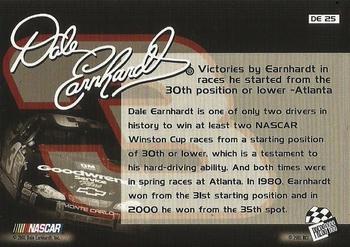 2001 Press Pass Optima - Dale Earnhardt Optimum Performance #DE25 Dale Earnhardt - 2000 Comeback Victory Back