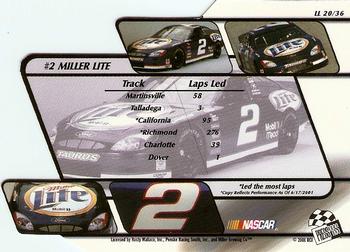 2001 Press Pass Stealth - Lap Leaders #LL 20 Rusty Wallace's Car Back