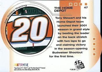 2001 Press Pass Trackside - Die Cuts #47 Tony Stewart's Car Back