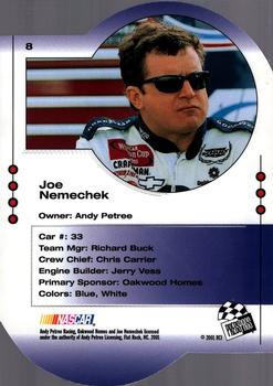 2001 Press Pass Trackside - Die Cuts #8 Joe Nemechek Back