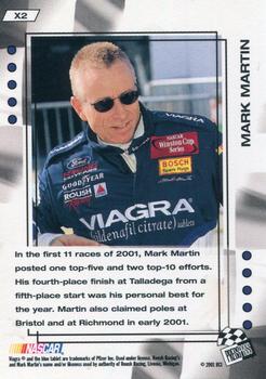 2001 Press Pass VIP - Explosives #X2 Mark Martin Back