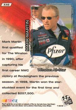 2001 Press Pass VIP - Explosives #X46 Mark Martin Back