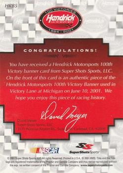 2001 Super Shots Hendrick Motorsports - Victory Banners #HRB5 Ricky Rudd Back