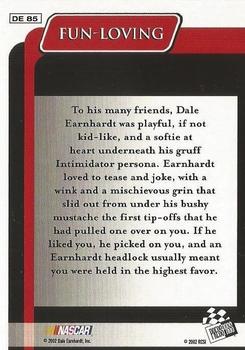 2002 Press Pass Optima - Dale Earnhardt Profiles #DE 85 Dale Earnhardt Back