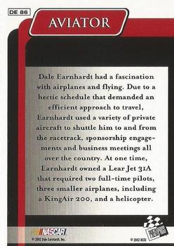 2002 Press Pass Optima - Dale Earnhardt Profiles #DE 86 Dale Earnhardt Back