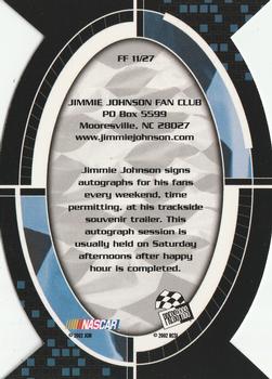 2002 Press Pass Optima - Fan Favorite #FF 11 Jimmie Johnson Back