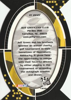 2002 Press Pass Optima - Fan Favorite #FF 22 Jeff Green Back
