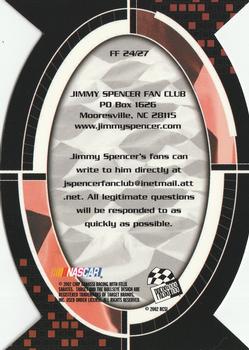 2002 Press Pass Optima - Fan Favorite #FF 24 Jimmy Spencer Back