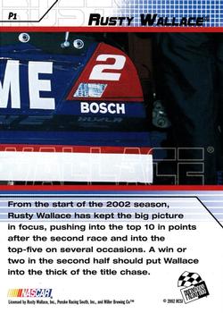 2002 Press Pass Stealth - Gold #P1 Rusty Wallace Back