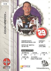 2003 Press Pass Coca-Cola Racing Family #5 Kevin Harvick Back