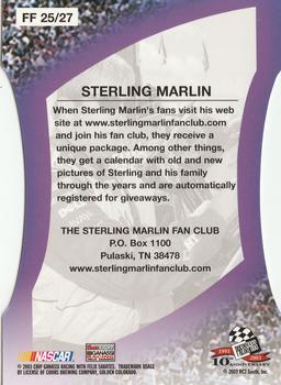 2003 Press Pass Optima - Fan Favorite #FF 25 Sterling Marlin Back
