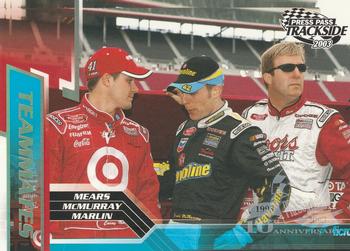 2003 Press Pass Trackside - Gold Holofoil #P80 Casey Mears / Jamie McMurray / Sterling Marlin Front