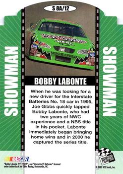 2004 Press Pass - Showman #S 8A Bobby Labonte Back