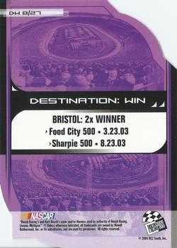 2004 Press Pass Eclipse - Destination: Win #DW 8 Kurt Busch Back