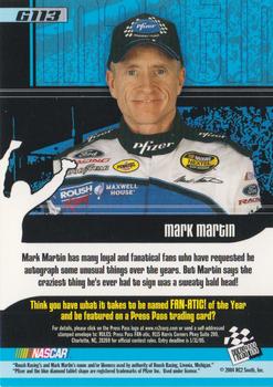 2004 Press Pass Trackside - Golden #G113 Mark Martin Back