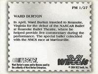 2004 Wheels American Thunder - Post Mark #PM 1 Ward Burton Back