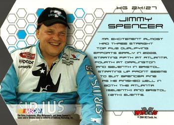 2004 Wheels High Gear - High Groove #HG 24 Jimmy Spencer Back