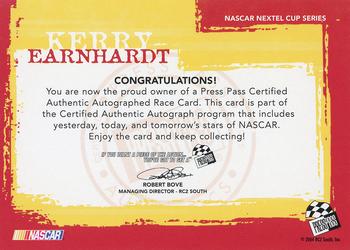 2005 Press Pass - Autographs #NNO Kerry Earnhardt Back