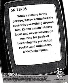 2005 Press Pass - Snapshots #SN 13 Kasey Kahne Back