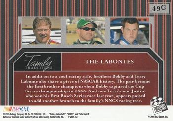 2005 Press Pass Legends - Gold #49G Terry Labonte / Bobby Labonte / Justin Labonte Back