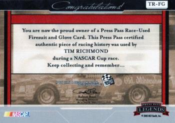 2005 Press Pass Legends - Tim Richmond Racing Artifacts #TR-FG Tim Richmond Back