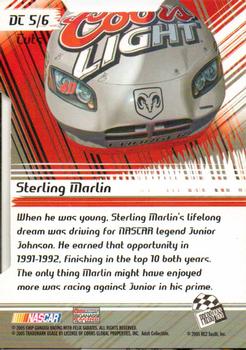 2005 Press Pass VIP - Driver's Choice Die Cuts #DC 5 Sterling Marlin Back