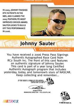 2006 Press Pass - Signings #NNO Johnny Sauter Back