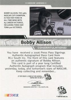 2006 Press Pass - Signings Gold #NNO Bobby Allison Back