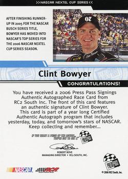 2006 Press Pass - Signings Red Ink #NNO Clint Bowyer Back