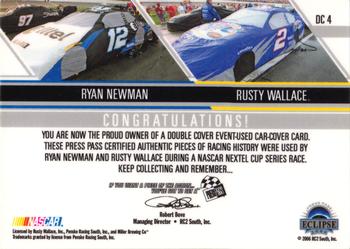 2006 Press Pass Eclipse - Under Cover Double Cover #DC 4 Ryan Newman / Rusty Wallace Back