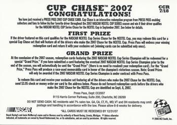 2007 Press Pass - Cup Chase #CCR 7 Jamie McMurray Back