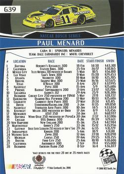 2007 Press Pass - Gold #G39 Paul Menard Back