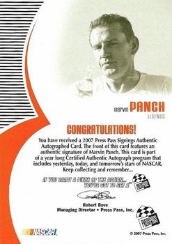 2007 Press Pass - Signings Blue Daytona #NNO Marvin Panch Back