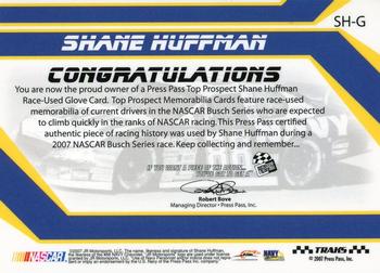 2007 Traks - Top Prospects Gloves #SH-G Shane Huffman Back