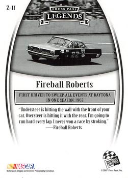 2007 Press Pass Legends - Bronze #Z-11 Fireball Roberts Back