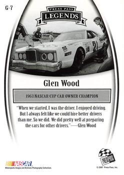2007 Press Pass Legends - Gold #G-7 Glen Wood Back