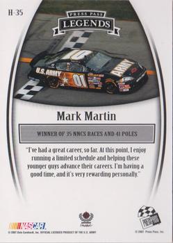2007 Press Pass Legends - Holofoil #H-35 Mark Martin Back