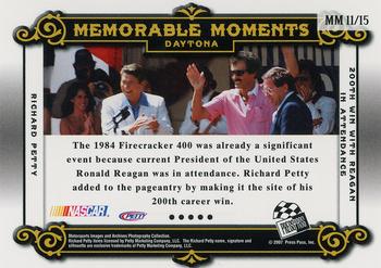 2007 Press Pass Legends - Memorable Moments Gold #MM 11 Richard Petty Back