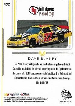2007 Press Pass Premium - Red #R20 Dave Blaney Back