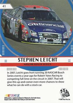 2007 Press Pass Stealth - Retail #41 Stephen Leicht Back