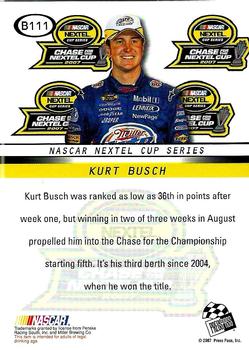 2008 Press Pass - Blue #B111 Kurt Busch Back