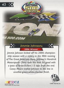 2008 Press Pass - Daytona 500 50th Anniversary #43 Jimmie Johnson '06 Back