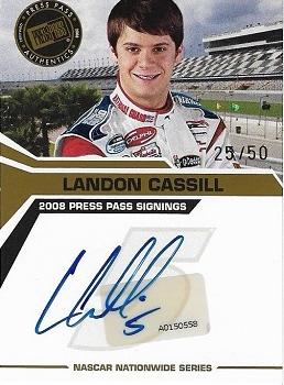 2008 Press Pass - Signings Gold #NNO Landon Cassill Front