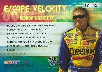 2008 Press Pass Eclipse - Escape Velocity #EV 11 Bobby Labonte Back