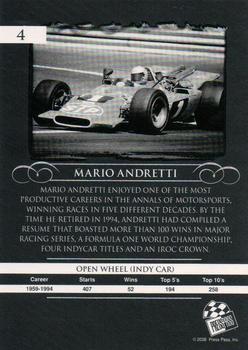 2008 Press Pass Legends - Gold #4 Mario Andretti Back