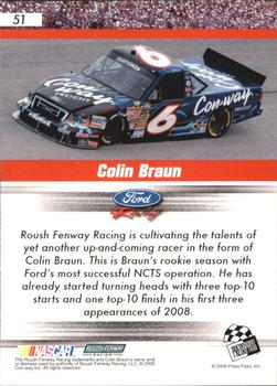 2008 Press Pass Speedway - Gold #51 Colin Braun Back
