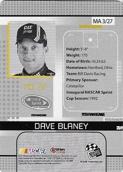 2008 Press Pass Stealth - Maximum Access #MA 3 Dave Blaney Back